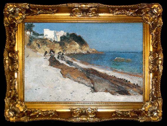 framed  John Singer Sargent Beach Scene, ta009-2
